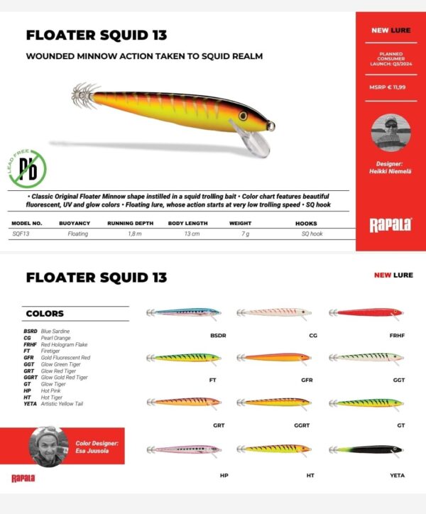 RAPALA FLOATER SQUID SQF